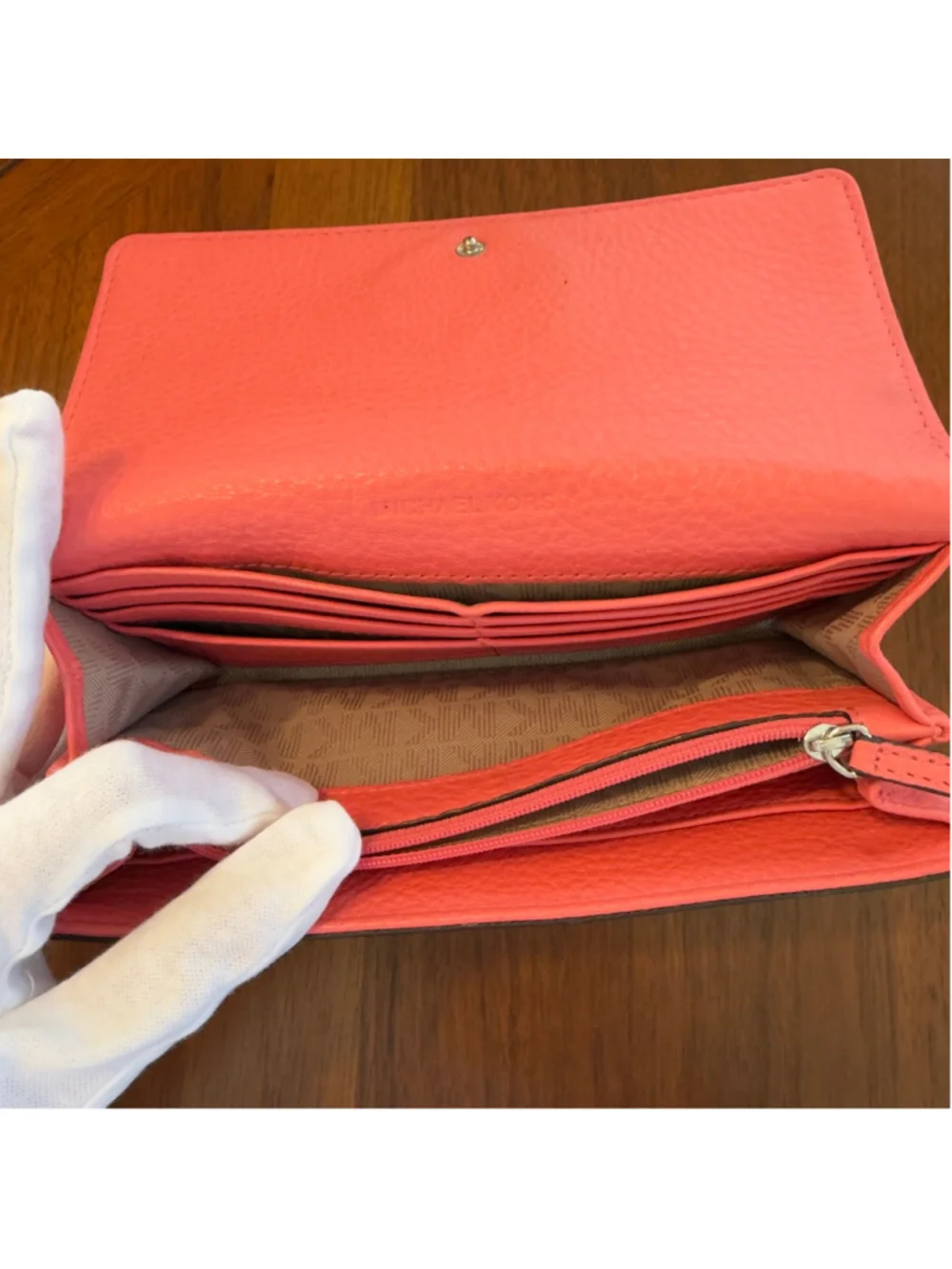 Michael Kors Selma Coral Pink Satchel with Matching Wallet SKU779